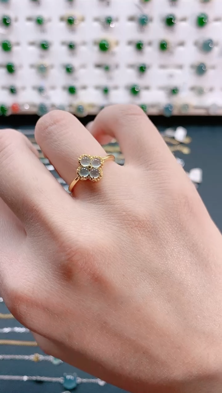 【闪购商品】翡翠戒指银S925镶嵌天然翡翠