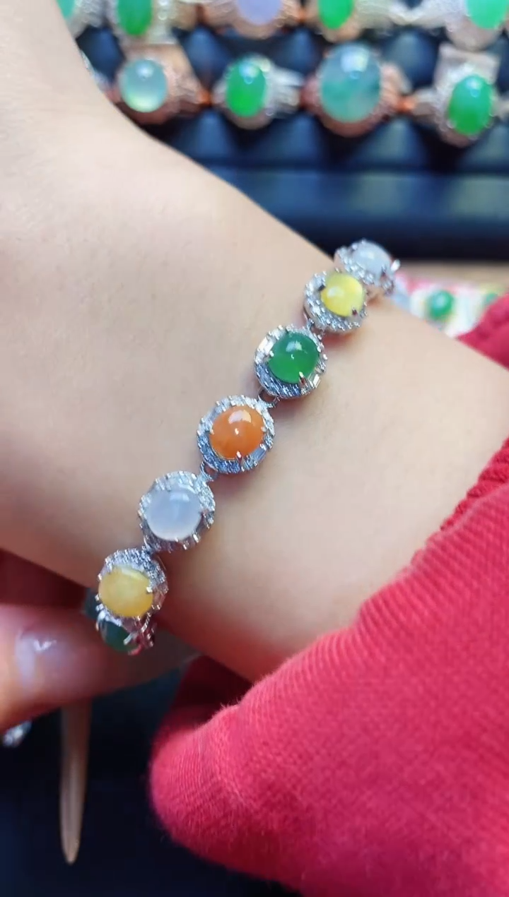 银S925镶嵌戒指翡翠铜托