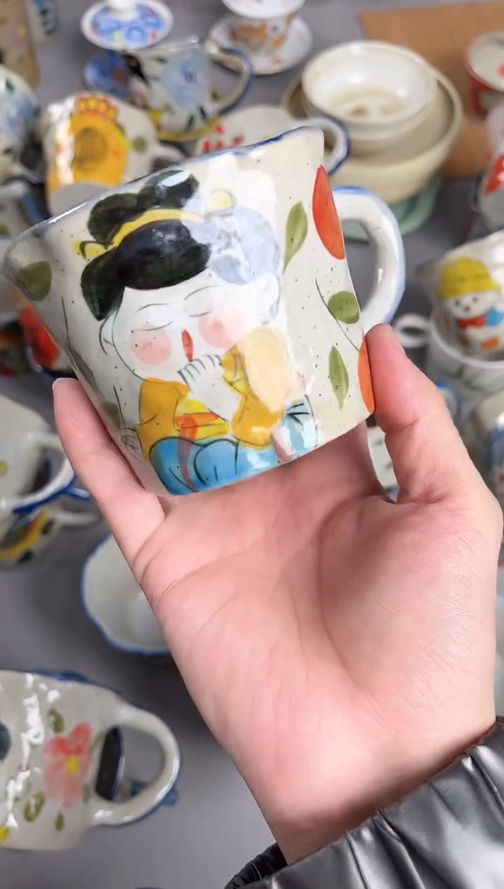 【闪购商品】瓷片手绘高温釉下彩陶瓷