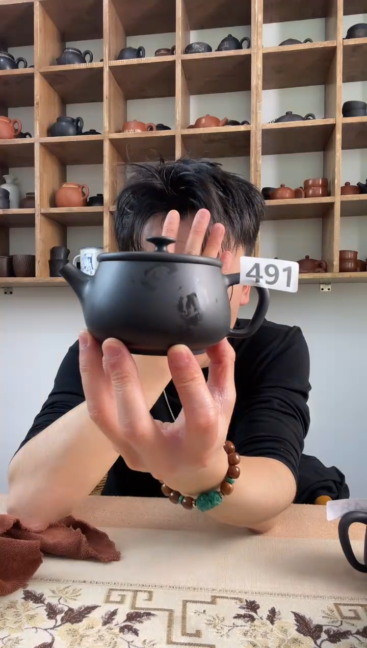 蔡*敏建水紫陶黑素汉瓦微瑕491
