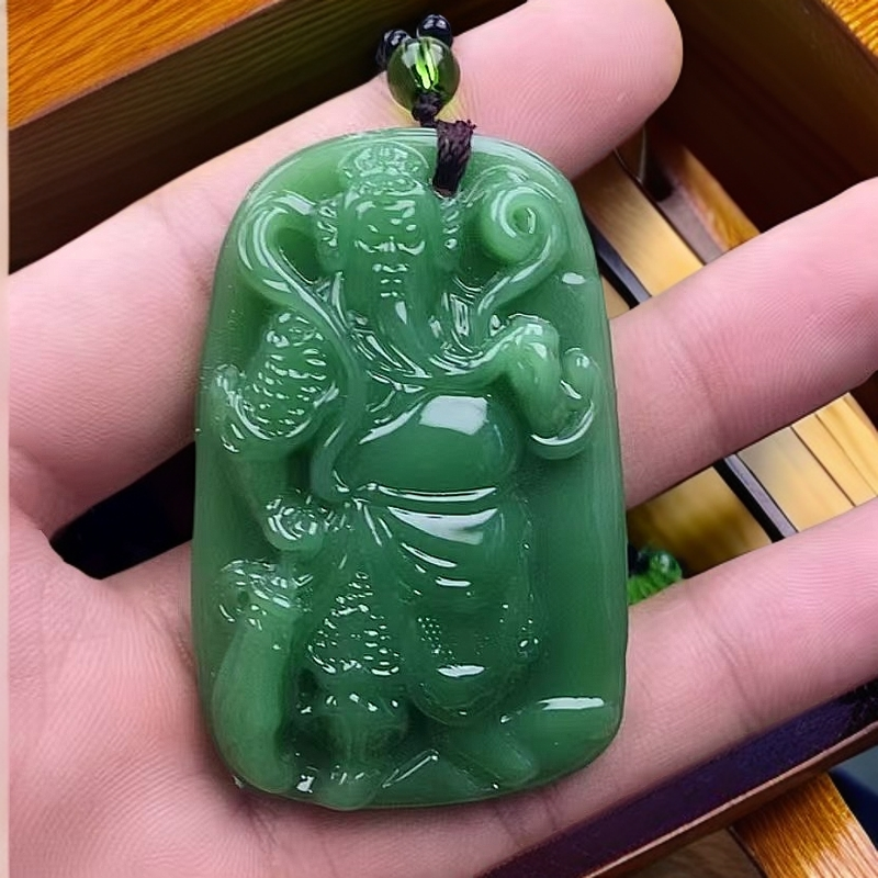 深绿关公2..手工男女同款双面时尚经典百搭精美吊坠
