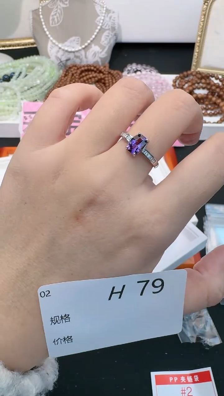 【闪购商品】水晶戒指银S925镶嵌多样性发一H79