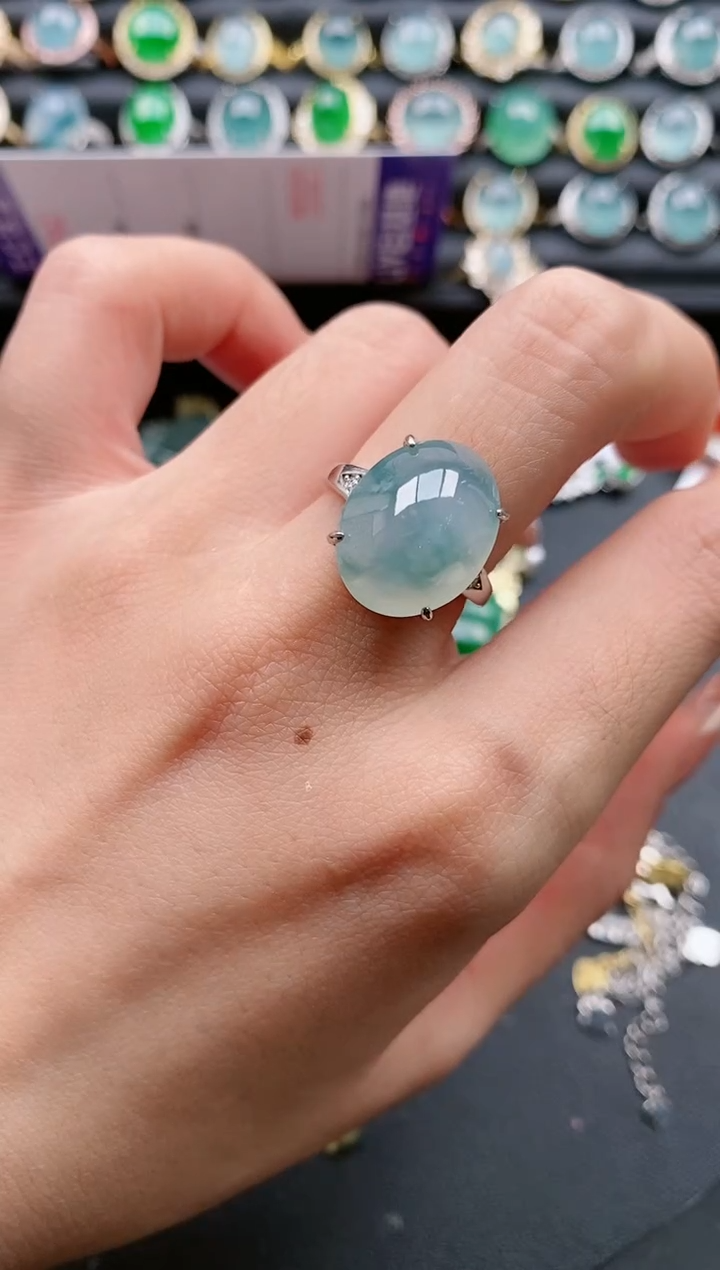 【闪购商品】翡翠戒指银S925镶嵌11111