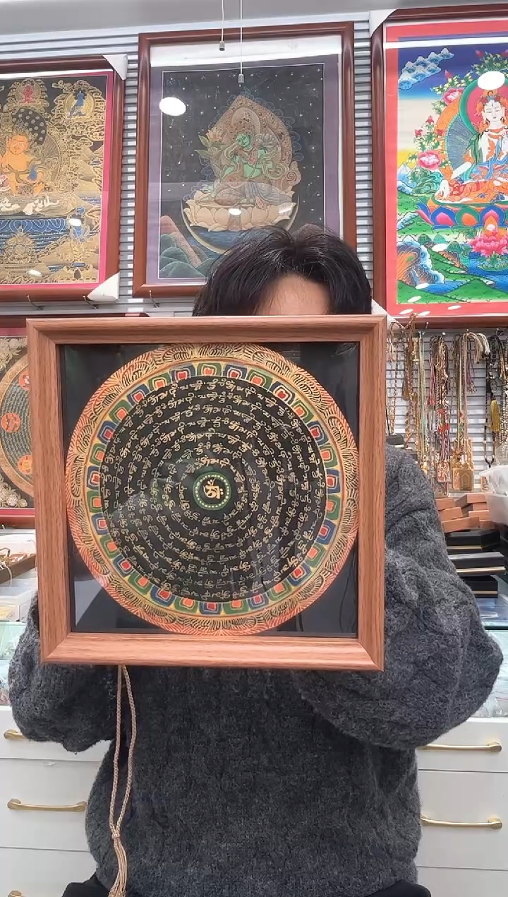 装裱画六字真言  纯手绘唐卡（非质量问题 不退不换）