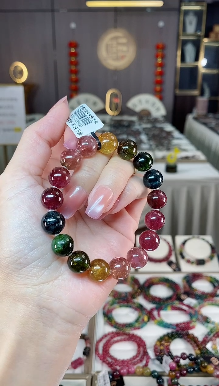 未镶嵌老矿碧玺单圈手串11mm+碧玺hon多样性发货一条