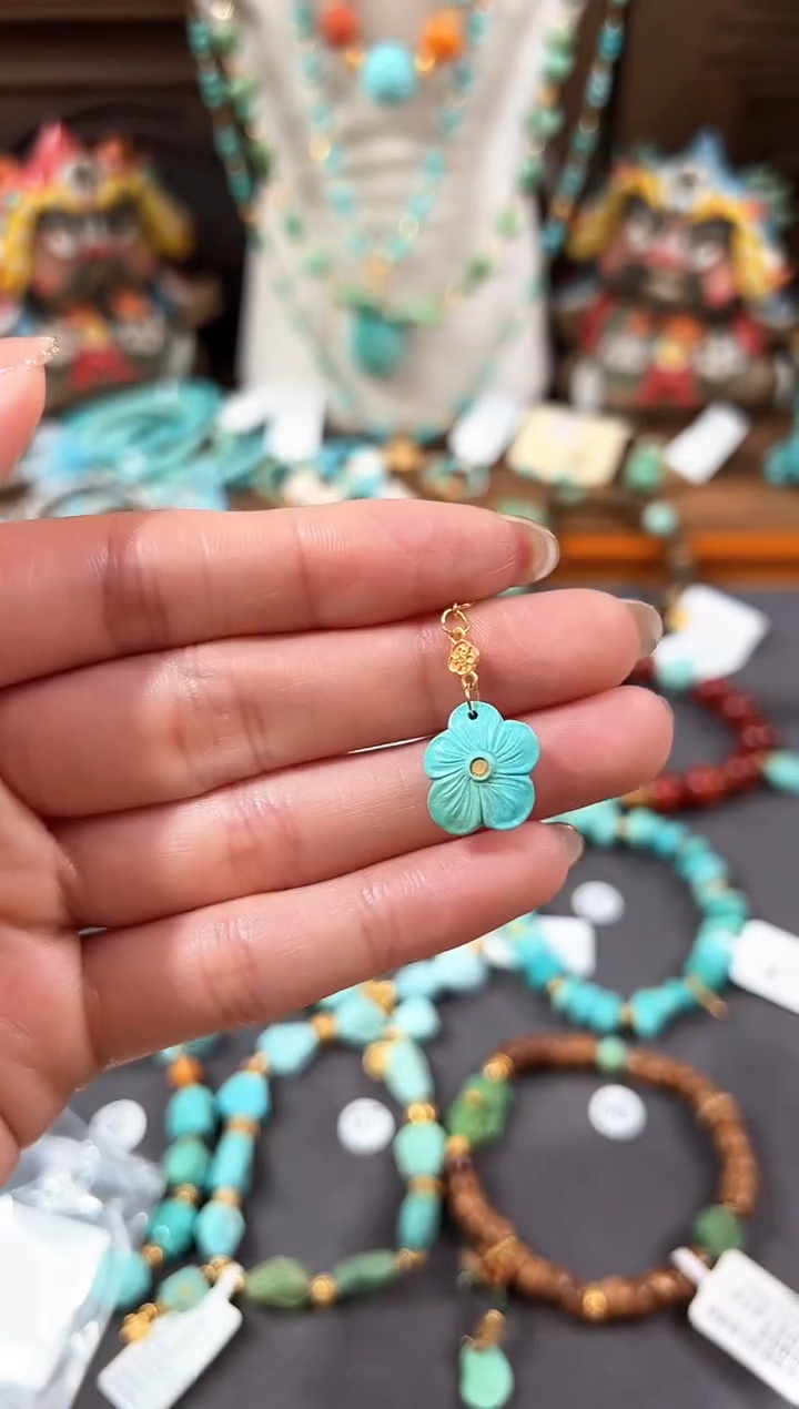 【闪购商品】绿松石提溜18K金镶嵌绿松石提溜