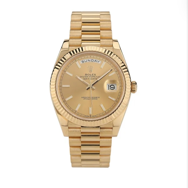 99新 Rolex/劳力士 礼尚往来25年228238黄条男表4TW29