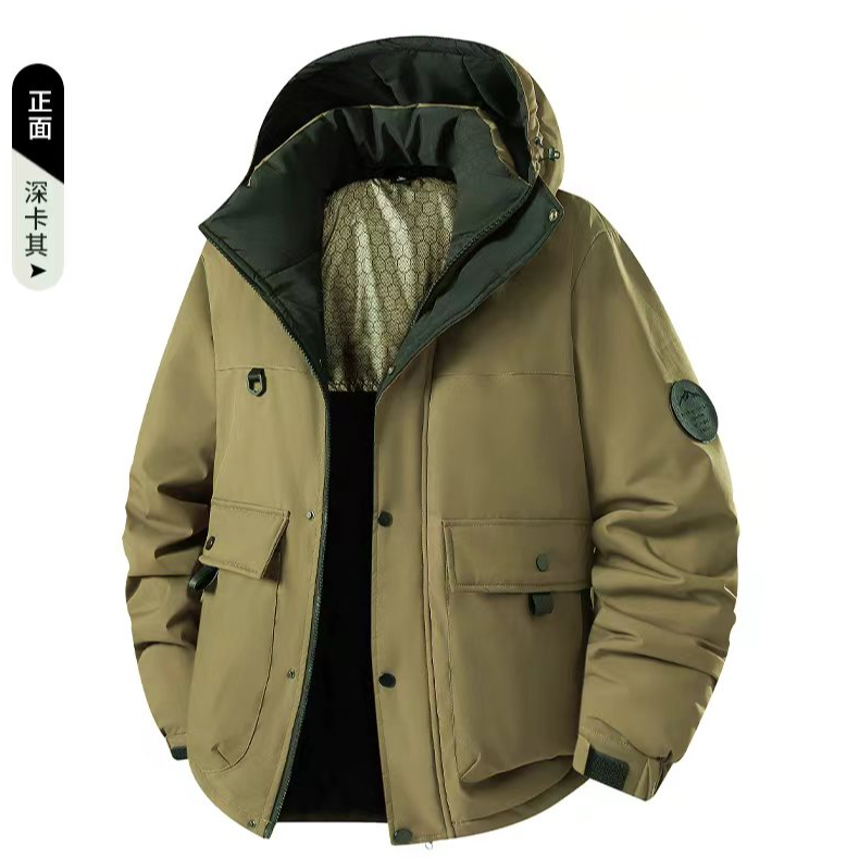 Jack Wortblkm-68002冬季情侣工装户外极地御寒加厚连帽棉服