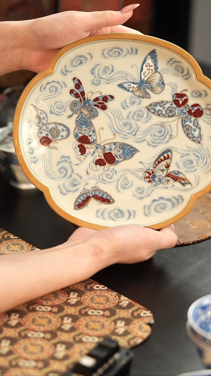 【闪购商品】杯屹朴堂釉里红蝴蝶