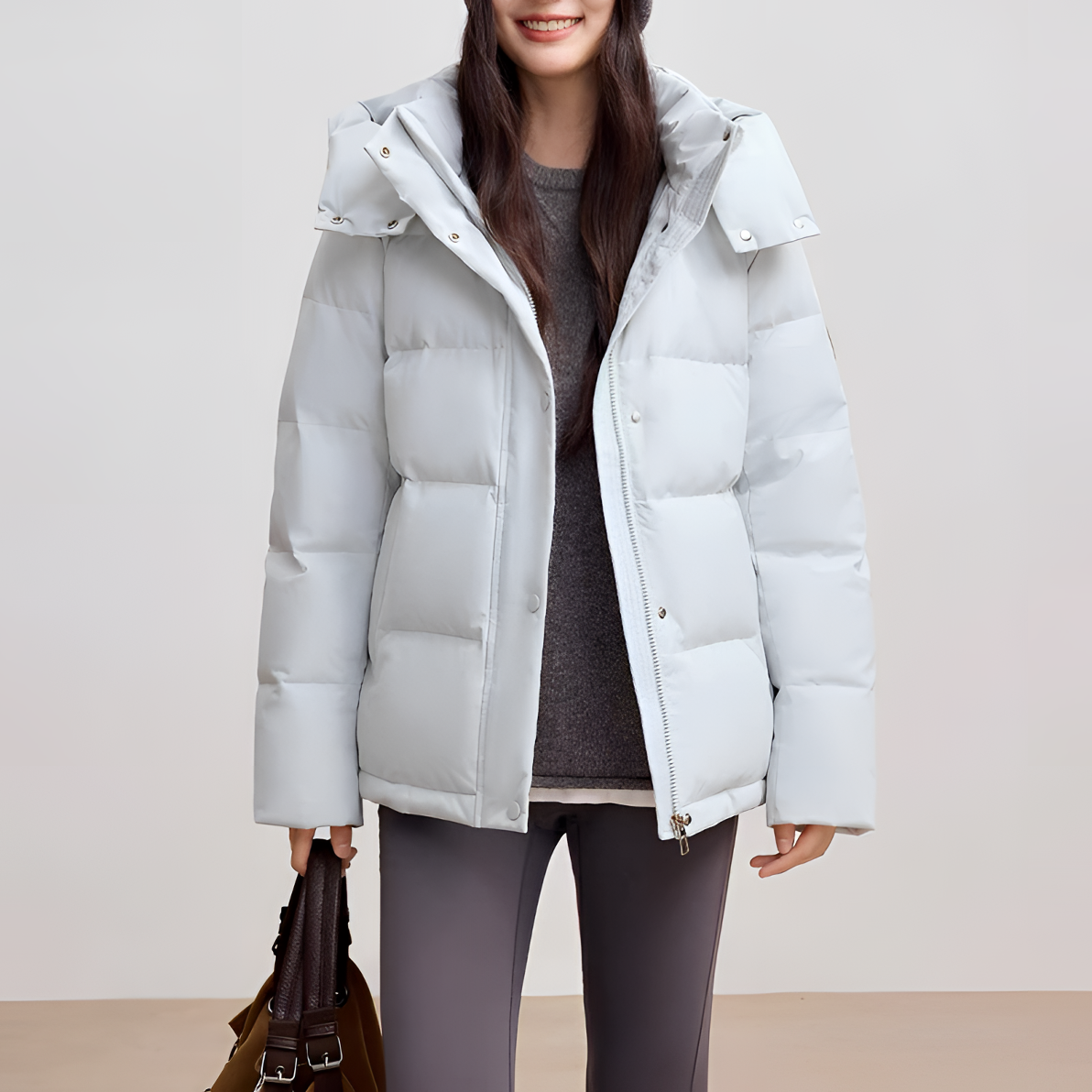 【白鹅绒】专柜品牌新款鹅绒服女连帽休闲百搭冬季保暖外套