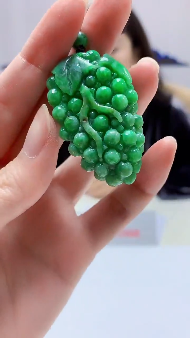 【闪购商品】定制翡翠未镶嵌4829zm-毛货挂件葡萄29