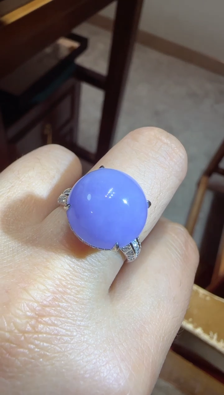 【闪购商品】翡翠戒指18K金镶嵌蛋面