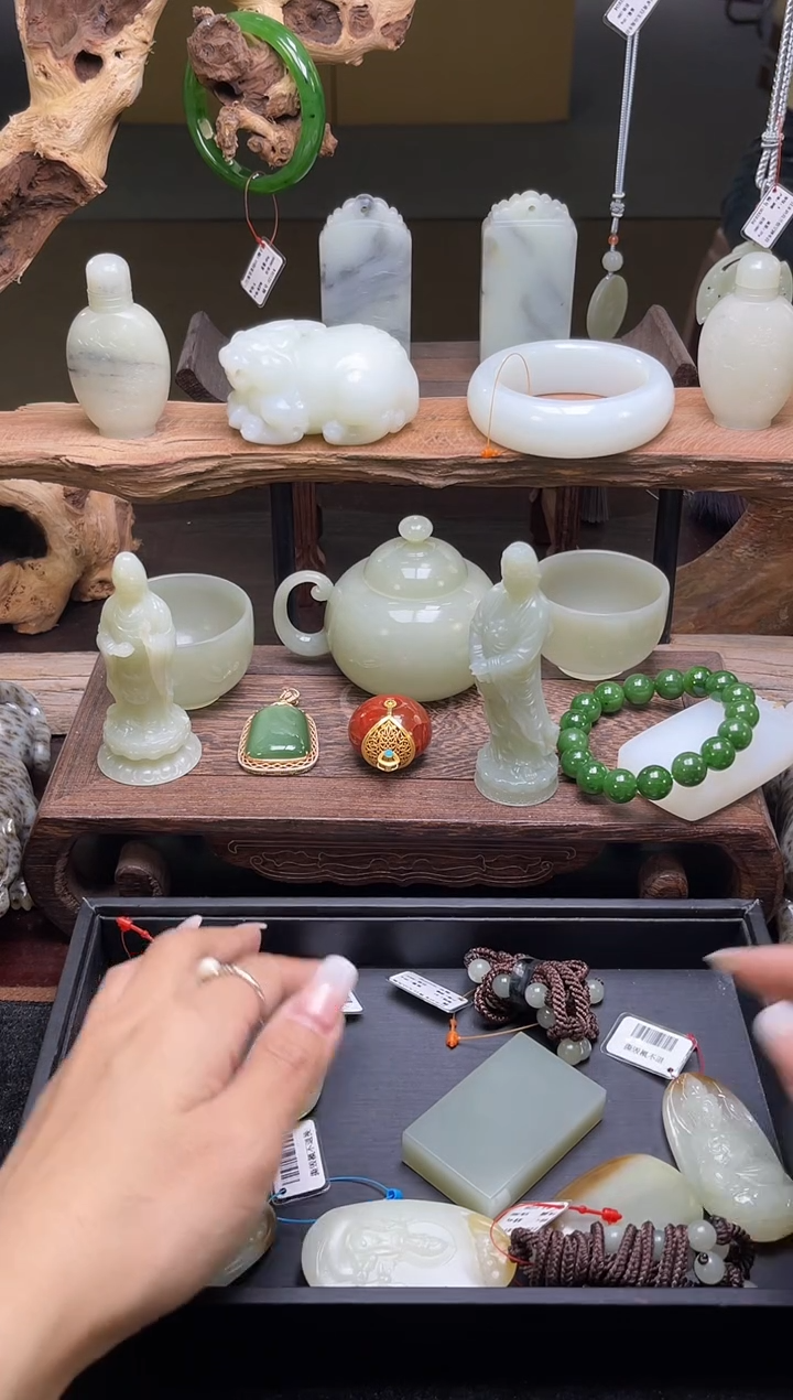 【闪购商品】和田玉手串未镶嵌青海白玉卡12老型 多样性发一