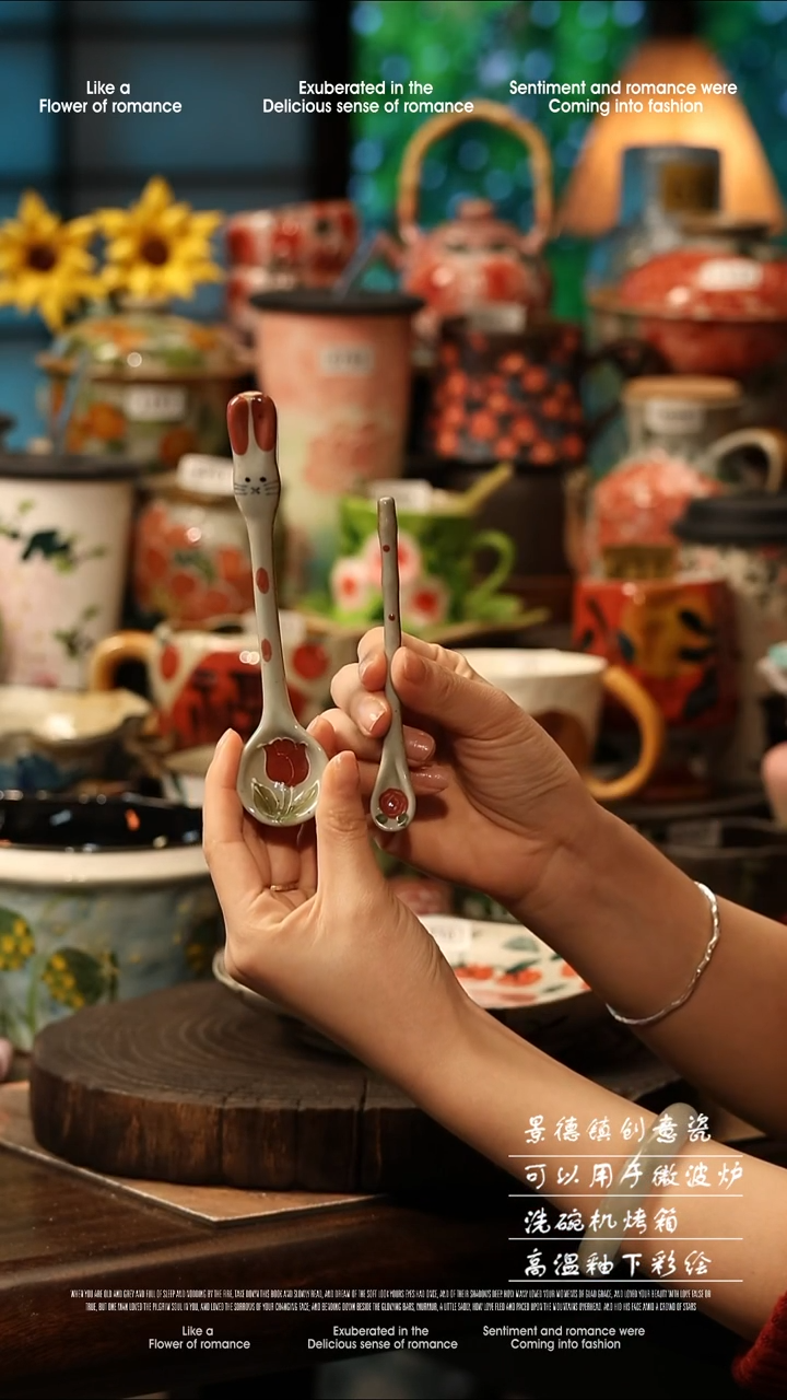 陶瓷随机景德镇高温釉下彩手工手绘款式@A0476@