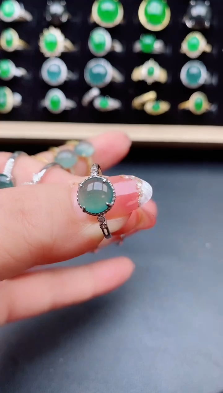 【闪购商品】翡翠戒指银S925镶嵌121121