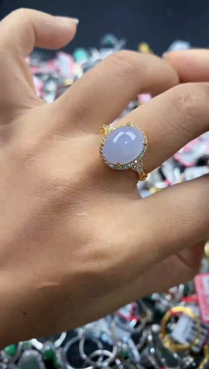 银S925镶嵌戒指翡翠111---8