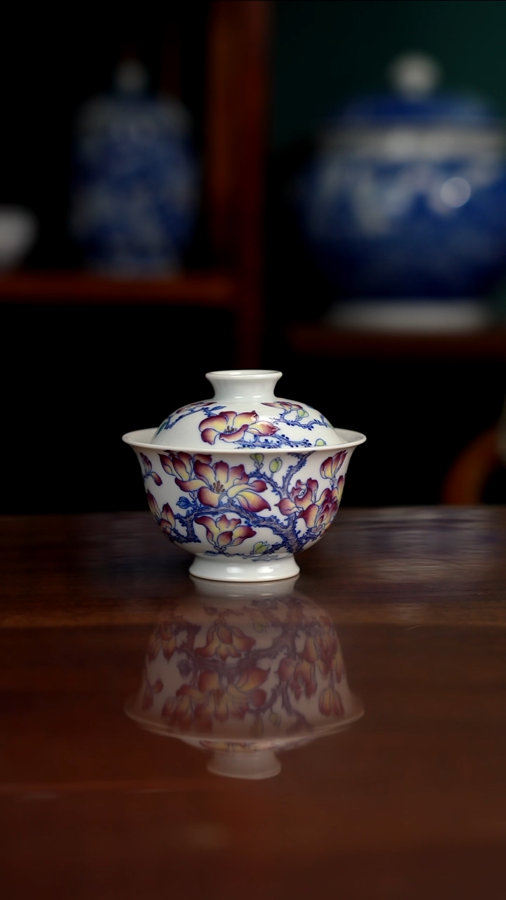 空山明月 新斗彩 玉兰花