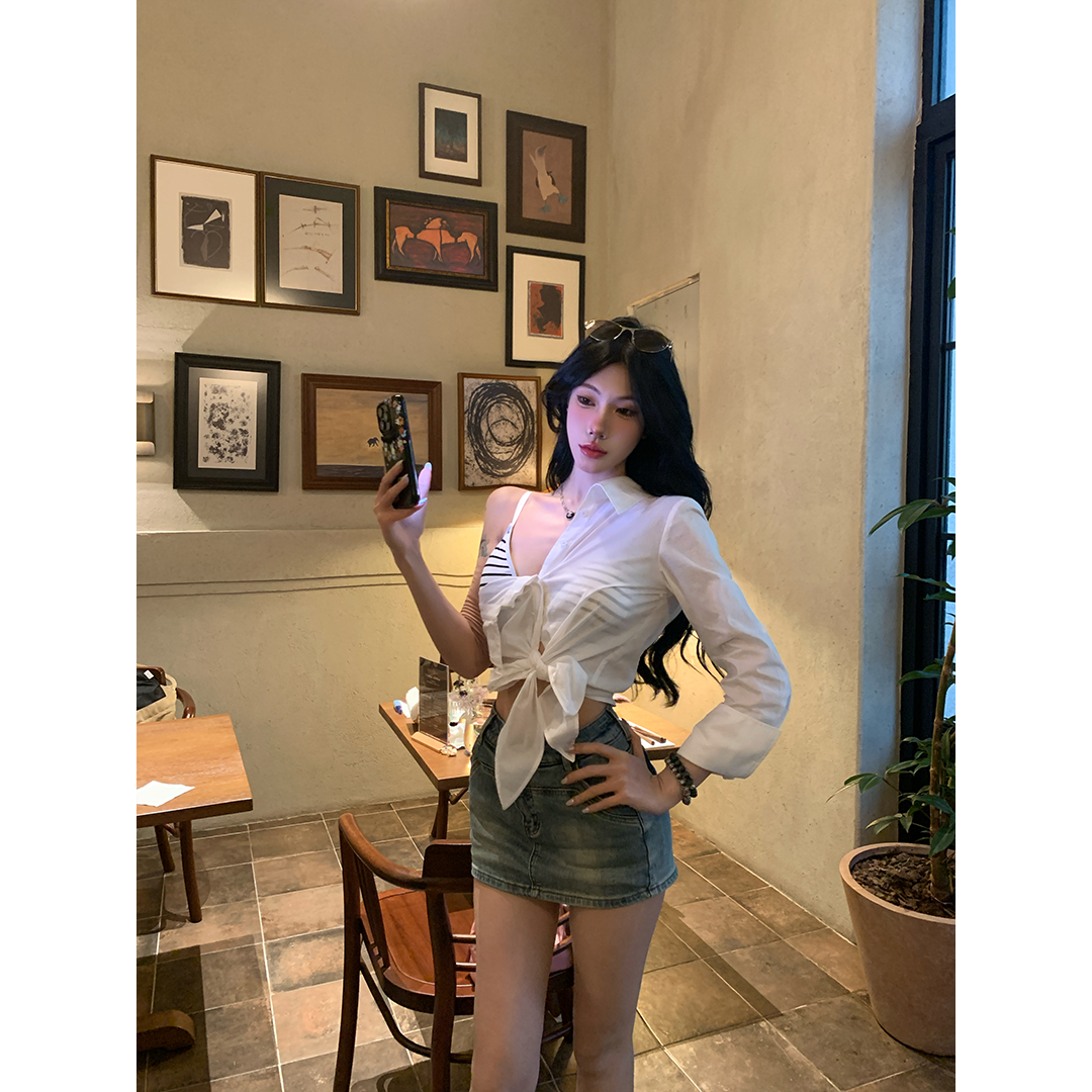 牛牛【复古牛仔裤裙】春夏复古设计感时尚显瘦牛仔裙裤N25Q2324