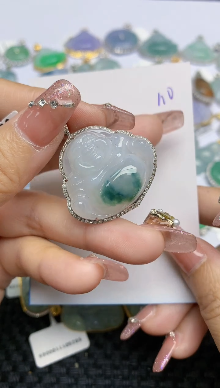 【闪购商品】翡翠颈饰18K金镶嵌天然A货翡翠 110