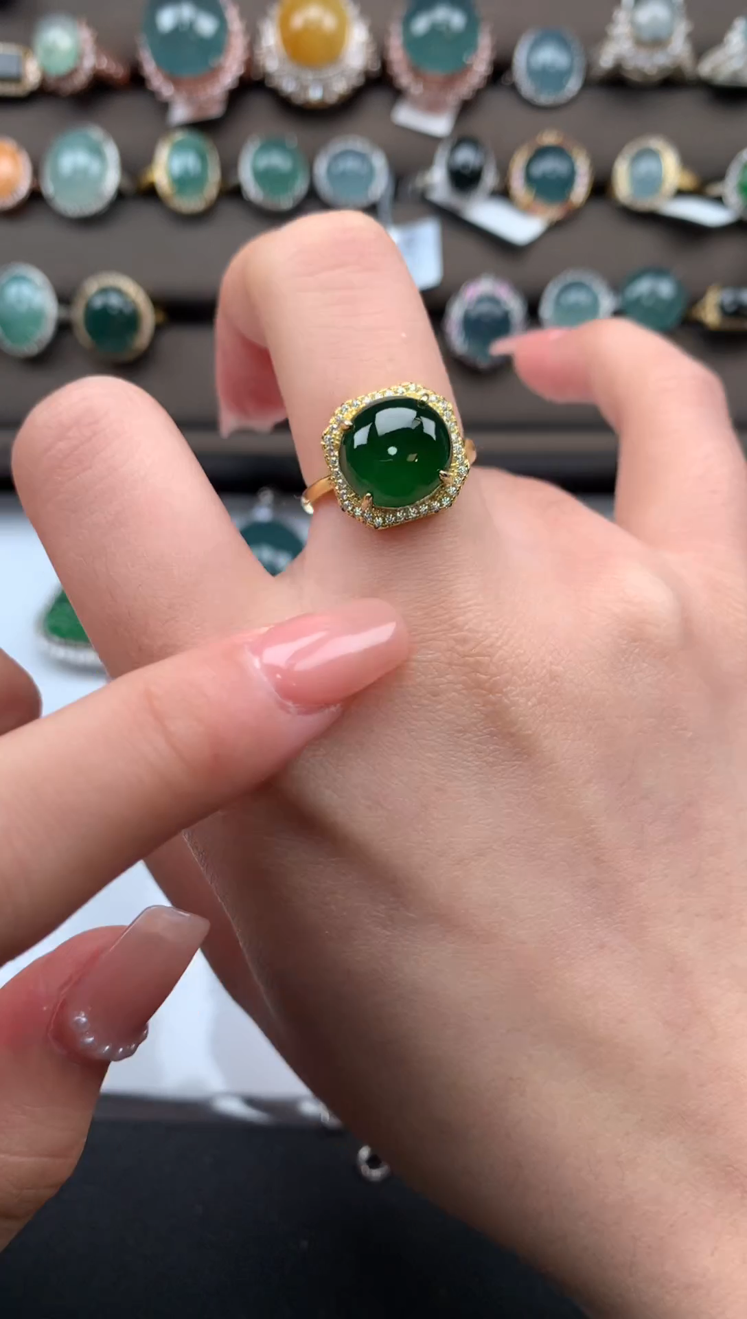 【闪购商品】翡翠戒指银S925镶嵌5124