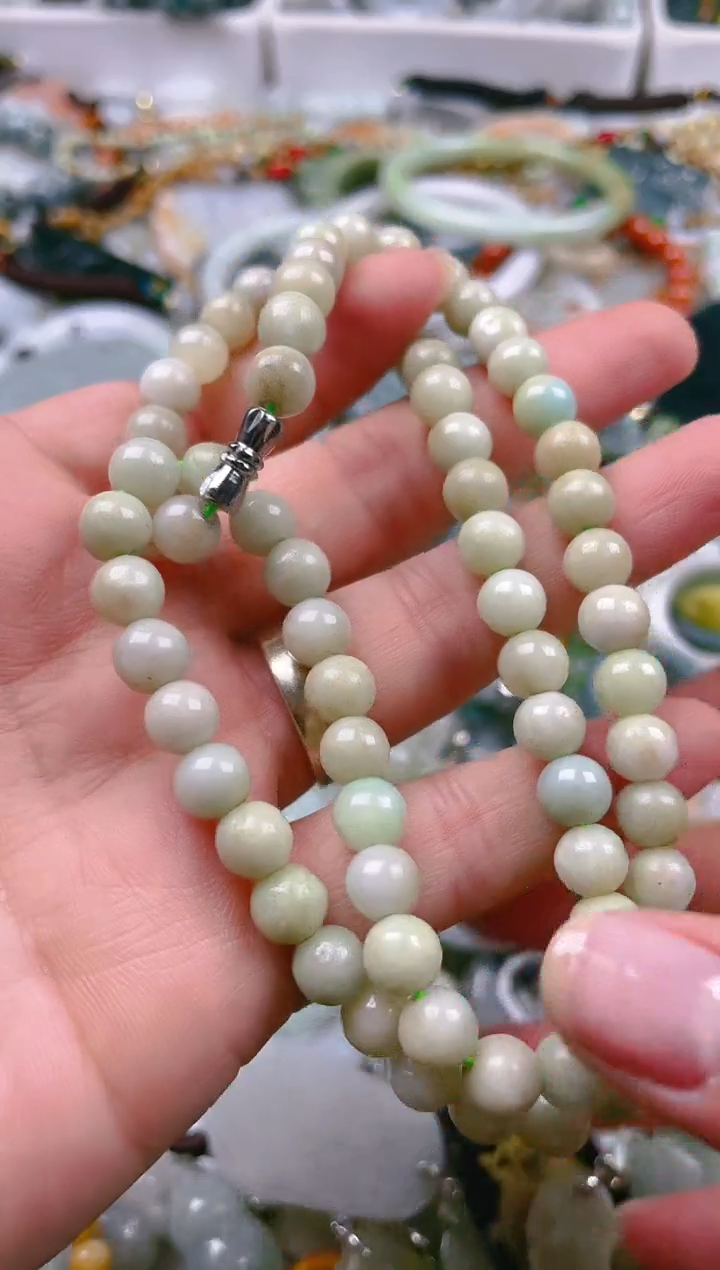 【闪购商品】翡翠颈饰未镶嵌7-8MM/C/翡翠A货一图一物