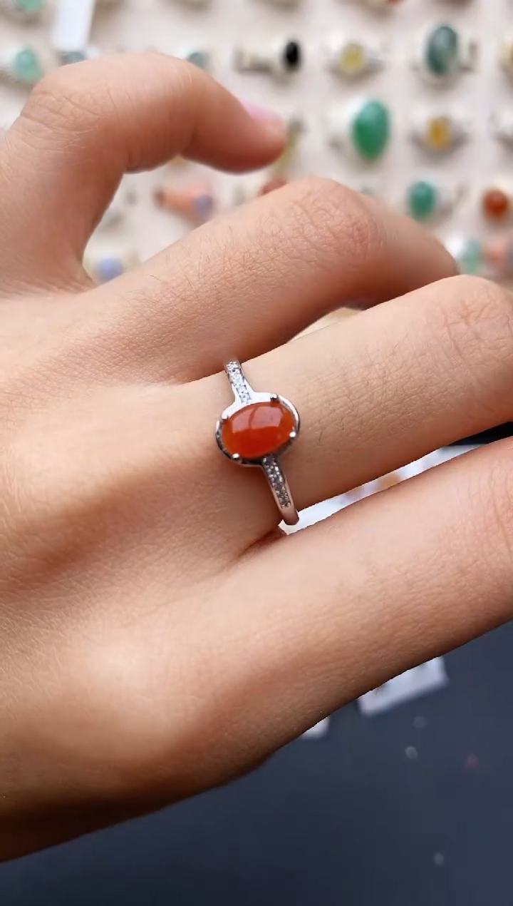 【闪购商品】翡翠戒指银S925镶嵌缅甸翡翠