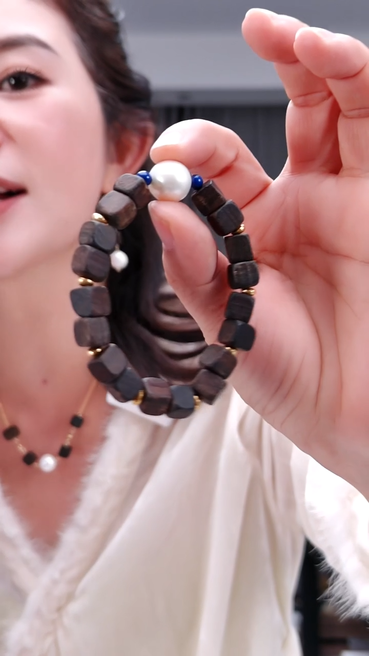 颈饰合金淡水珍珠1545单珠手串