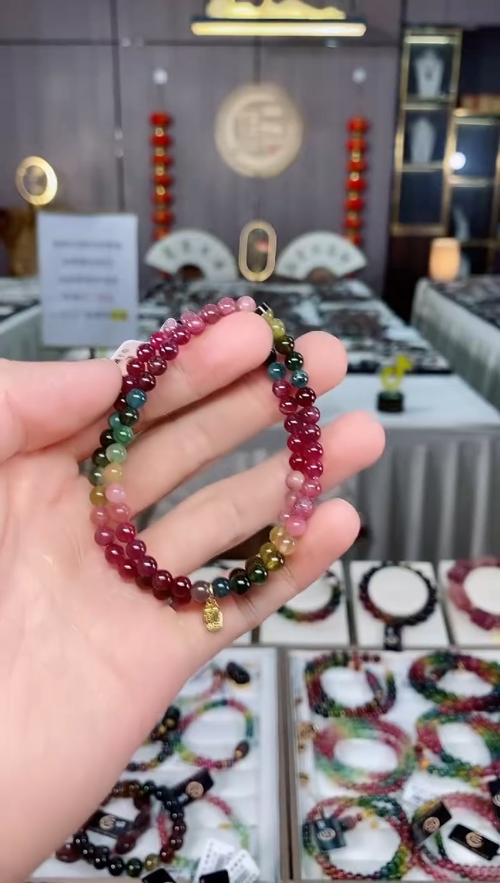 老矿单圈手串4mm+未镶嵌碧玺多样性发货一条 xion