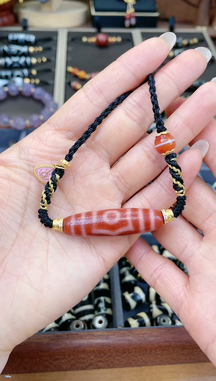 【闪购商品】玛瑙/玉髓颈饰未镶嵌美泓精品红肉大鹏宝盖三眼颈饰