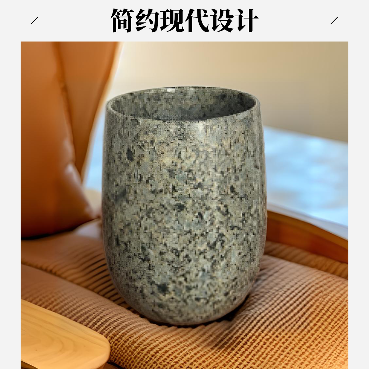 内蒙古奈曼旗中华麦饭石简约大肚杯正品水杯主人杯手工家用喝水杯