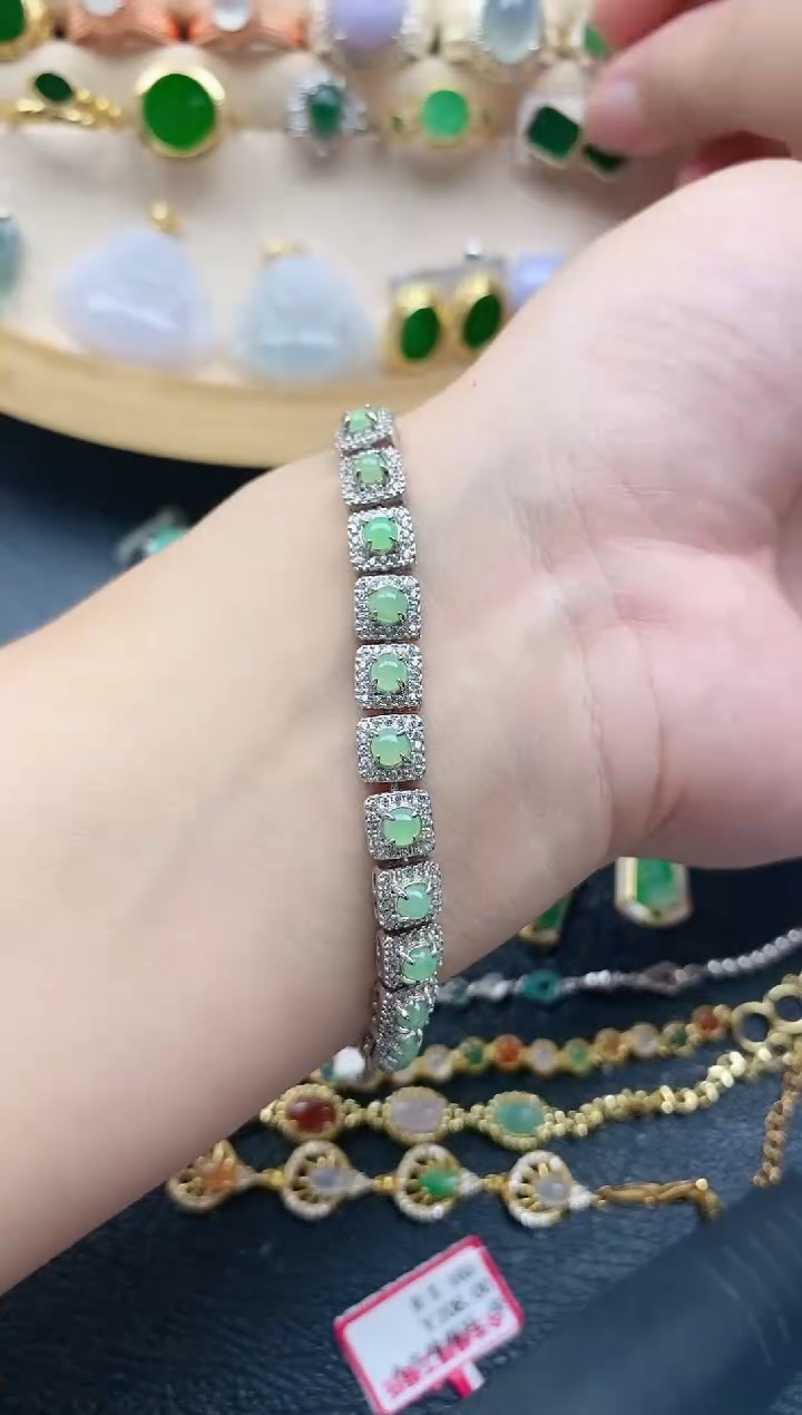 翡翠戒指银S925镶嵌11111