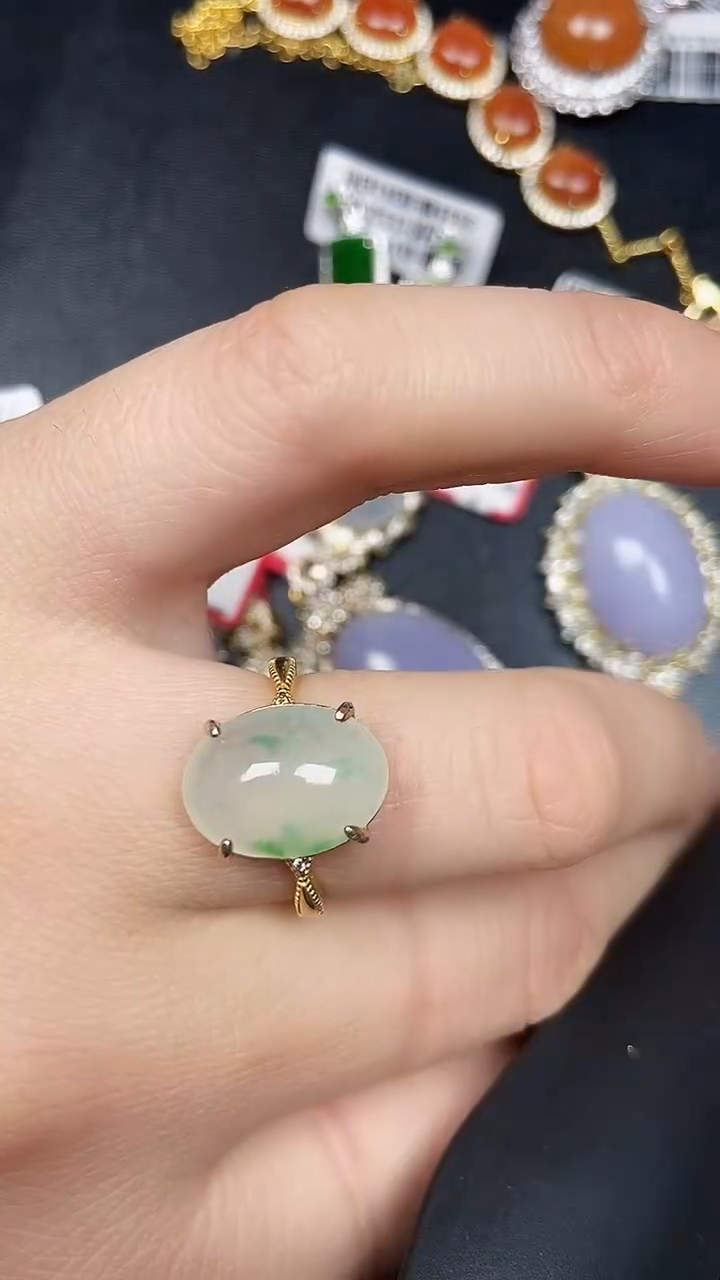 银S925镶嵌戒指翡翠3540