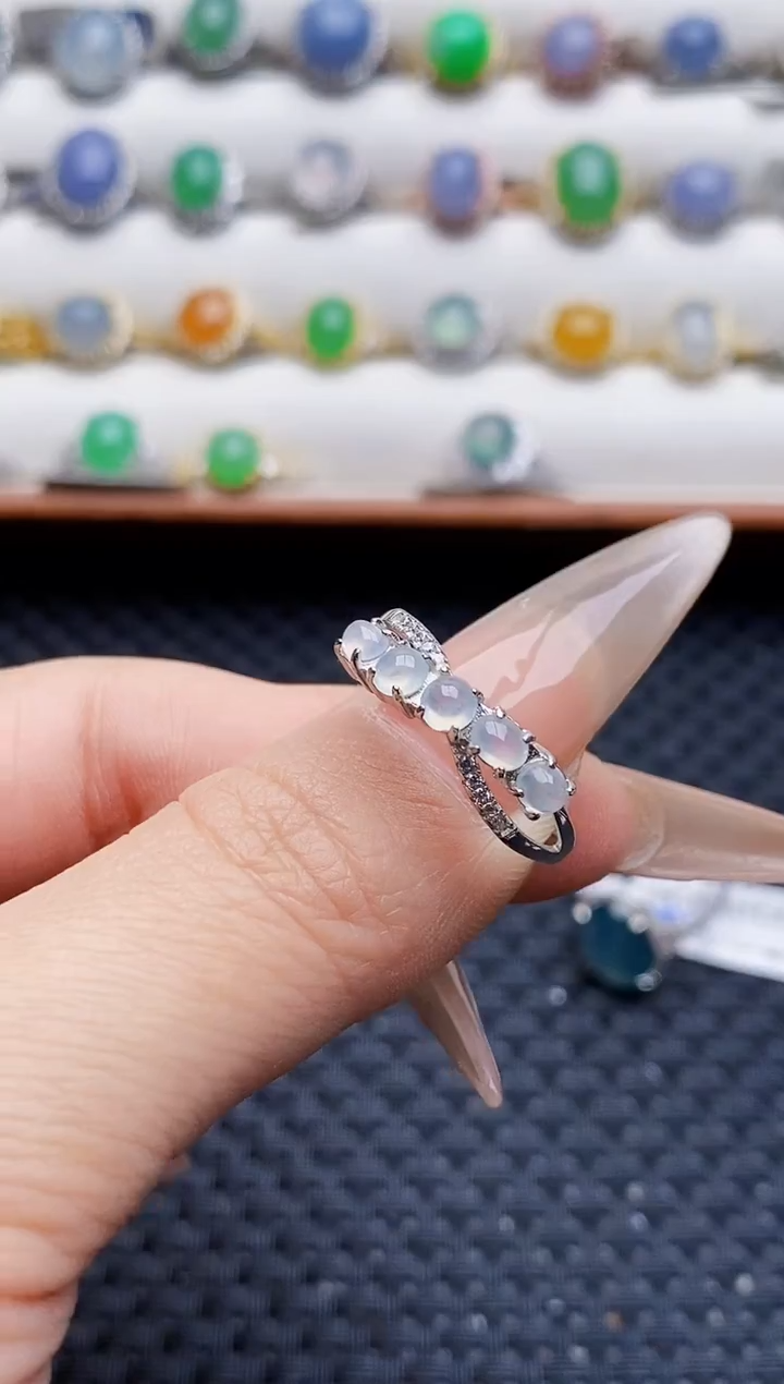 银S925镶嵌戒指翡翠5832