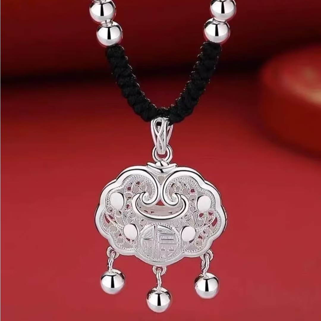 非金属树脂吊坠 吊坠长命锁镂空项链平安锁送宝宝满月生日礼物