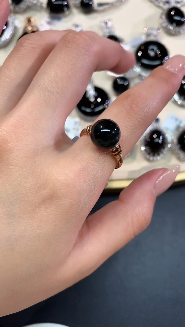 【闪购商品】翡翠戒指18K金镶嵌A372|3980