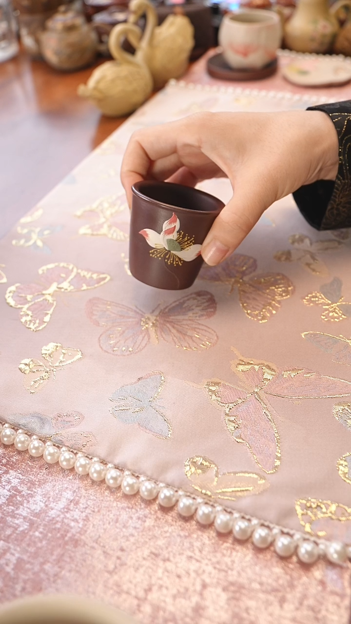 茶壶紫砂紫泥荷花杯