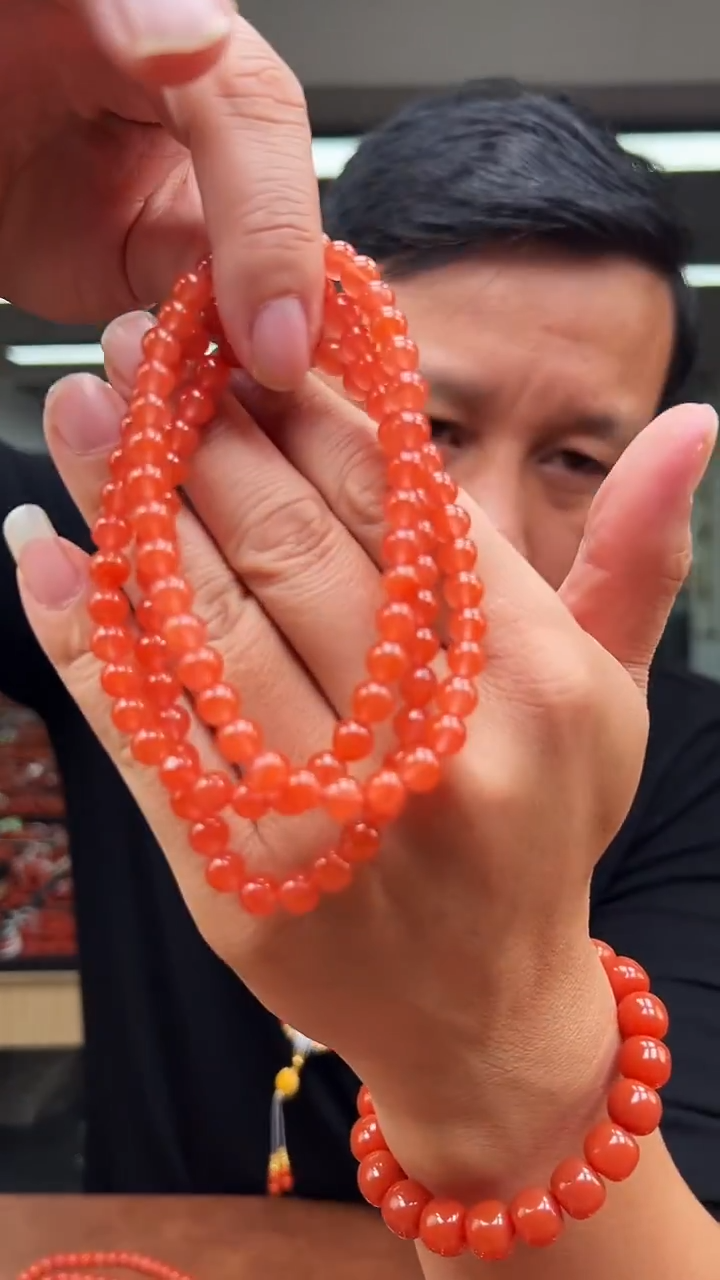 未镶嵌珠串南红玛瑙云南保山多圈108颗6mm+