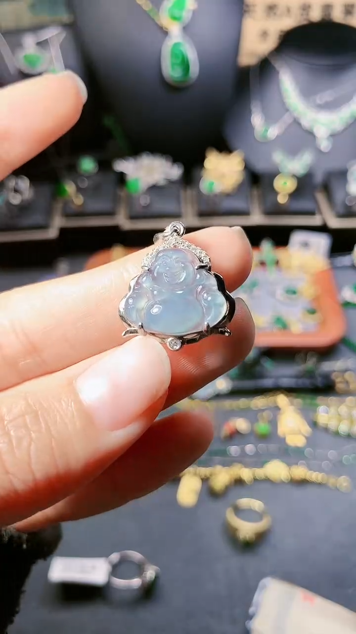 【闪购商品】翡翠吊坠(赠链)银S925镶嵌吊坠