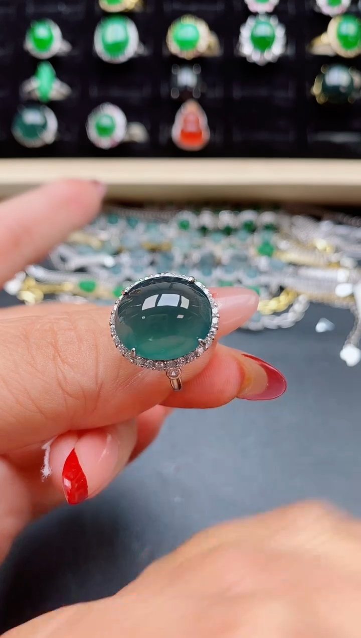 【闪购商品】翡翠戒指银S925镶嵌321321