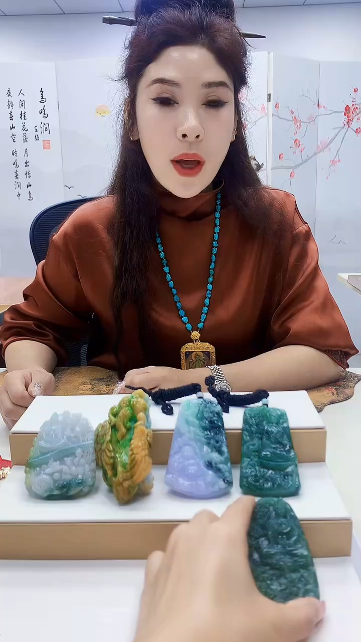 未镶嵌定制翡翠渔**-4829ty-毛货挂件
