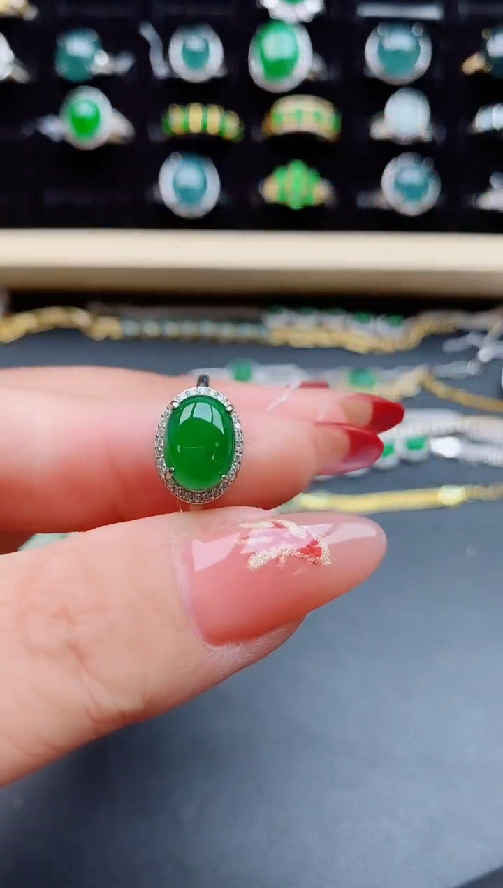 【闪购商品】翡翠戒指银S925镶嵌580550