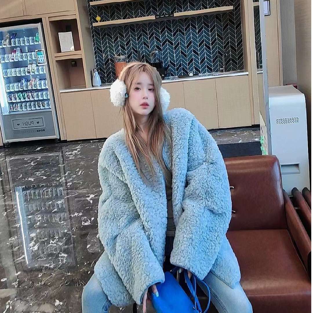 【宠儿韩版冬季毛毛慵懒一体保暖大外套】