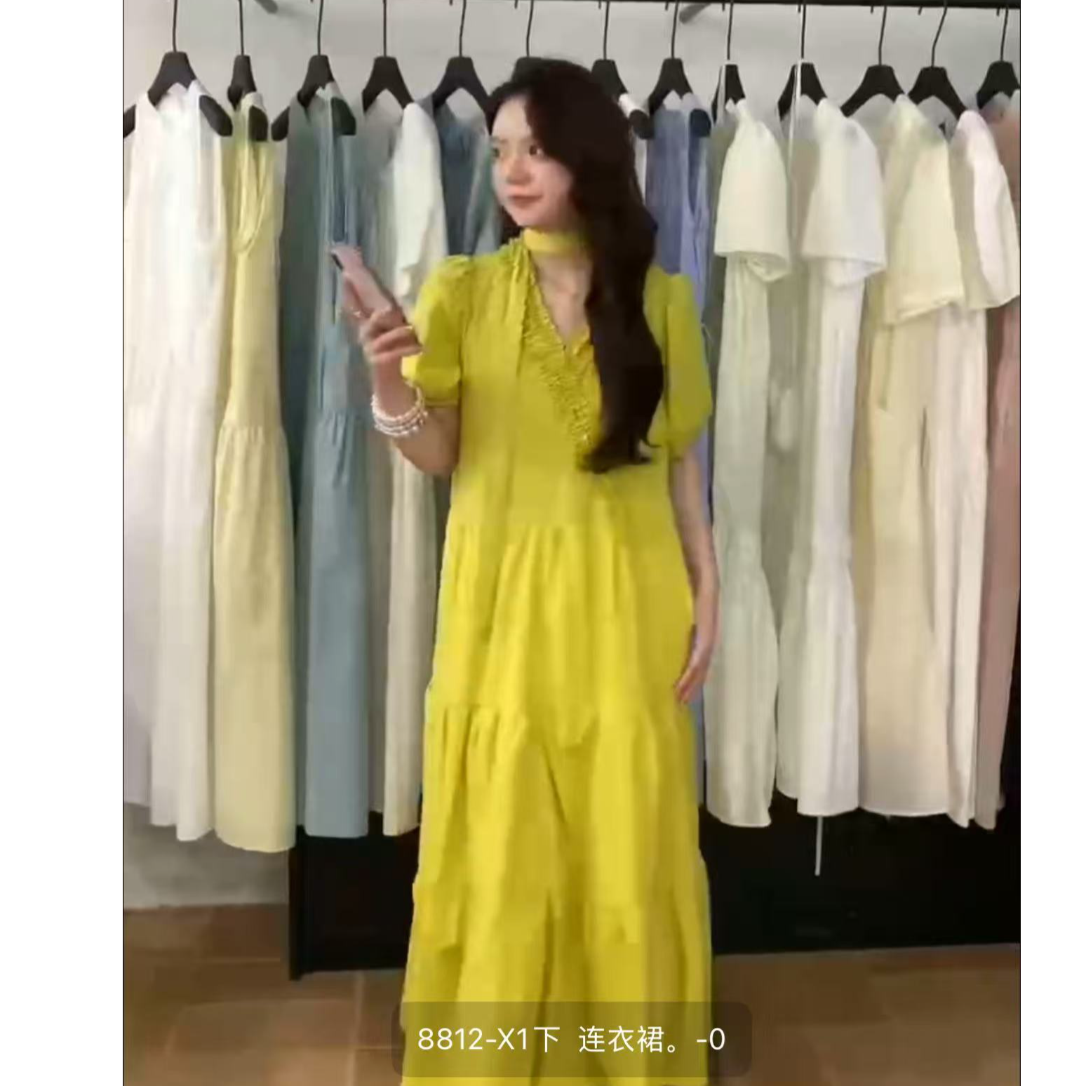 8812 U 韩版女新款夏款时尚洋气百搭休闲宽松连衣裙