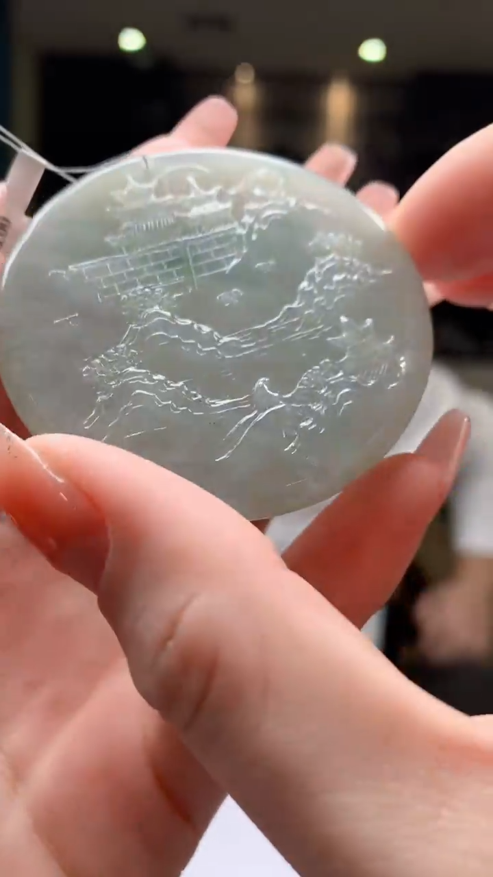 【闪购商品】定制翡翠未镶嵌1074-毛货挂件15