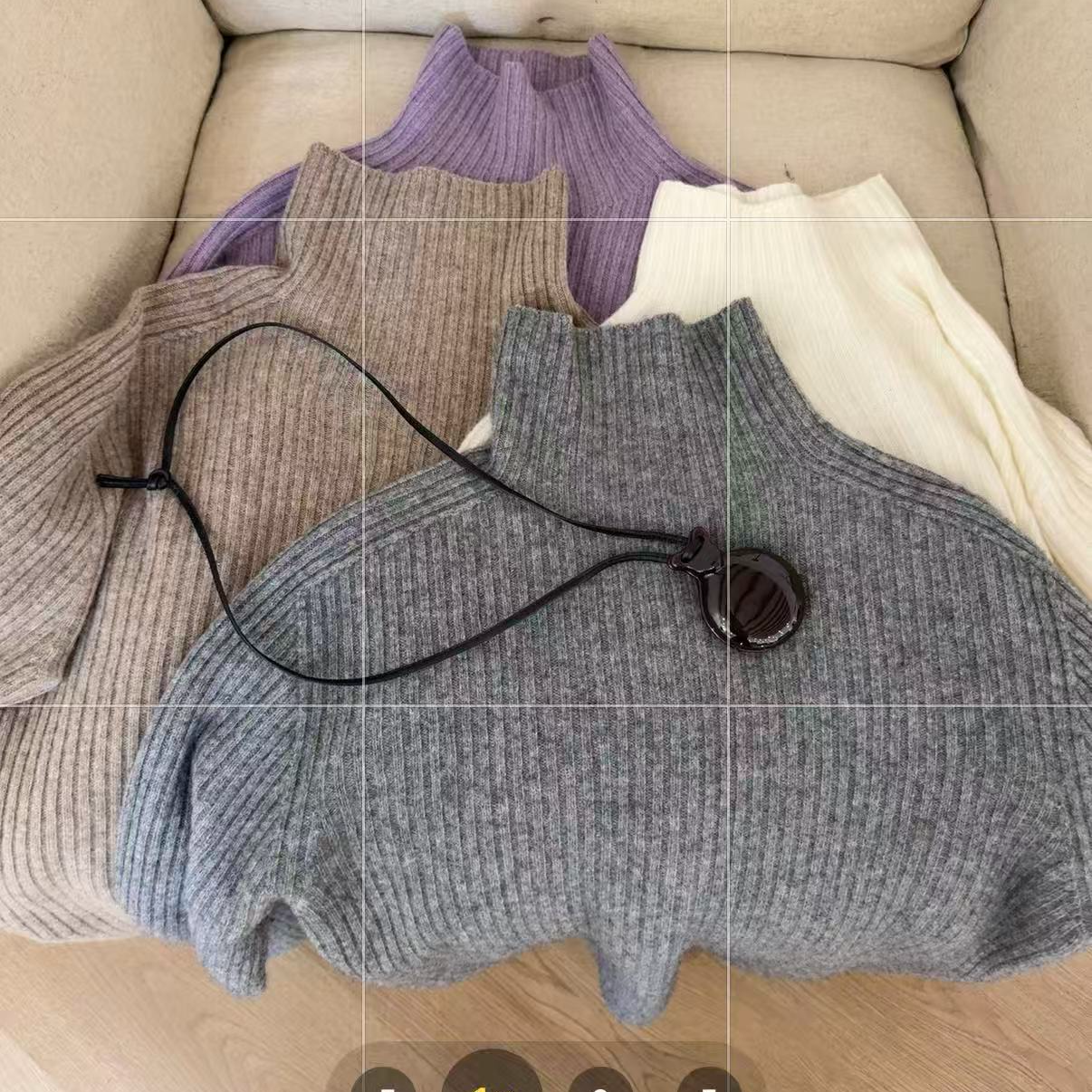 【融融暖意】HANI冬季新款 金标100绵羊毛高领坑条软糯针织毛衣M15