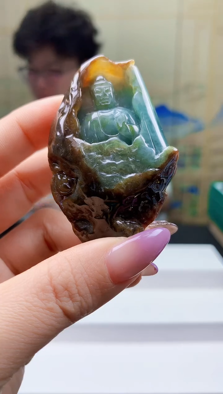 【闪购商品】定制翡翠未镶嵌4688ty-毛货挂件24