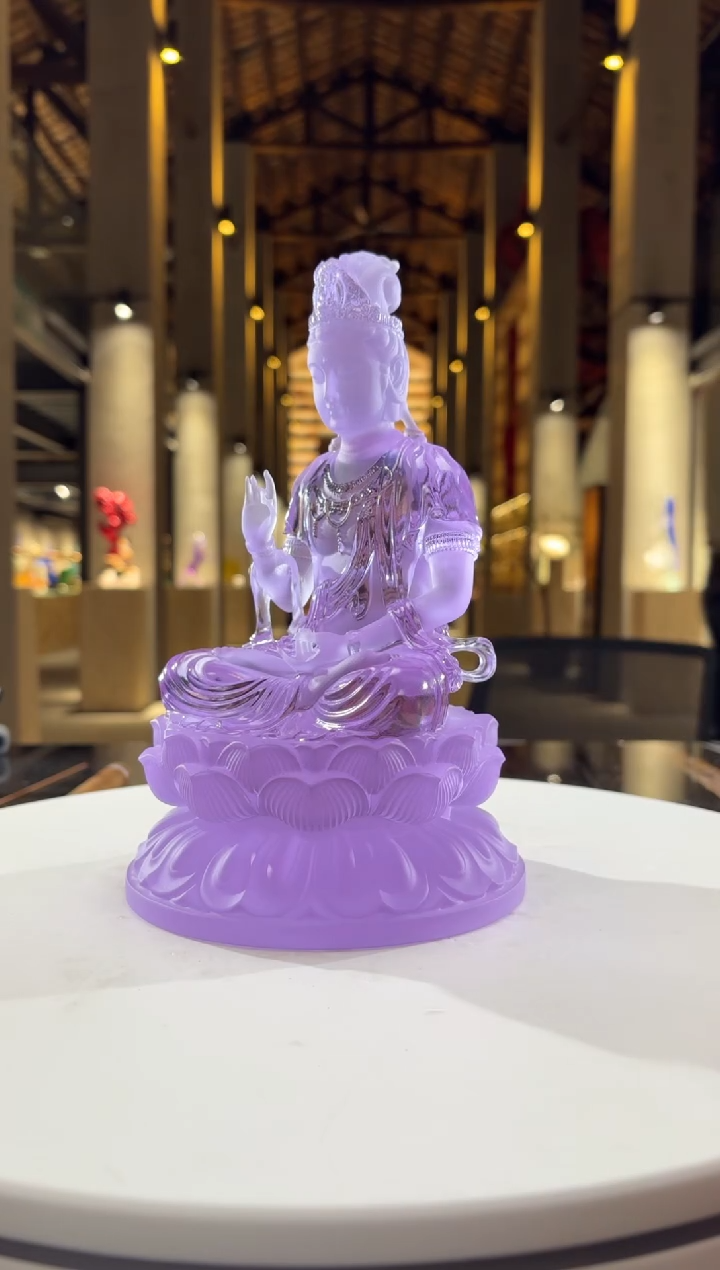 摆件璨石美学紫罗兰观音菩萨琉璃摆件