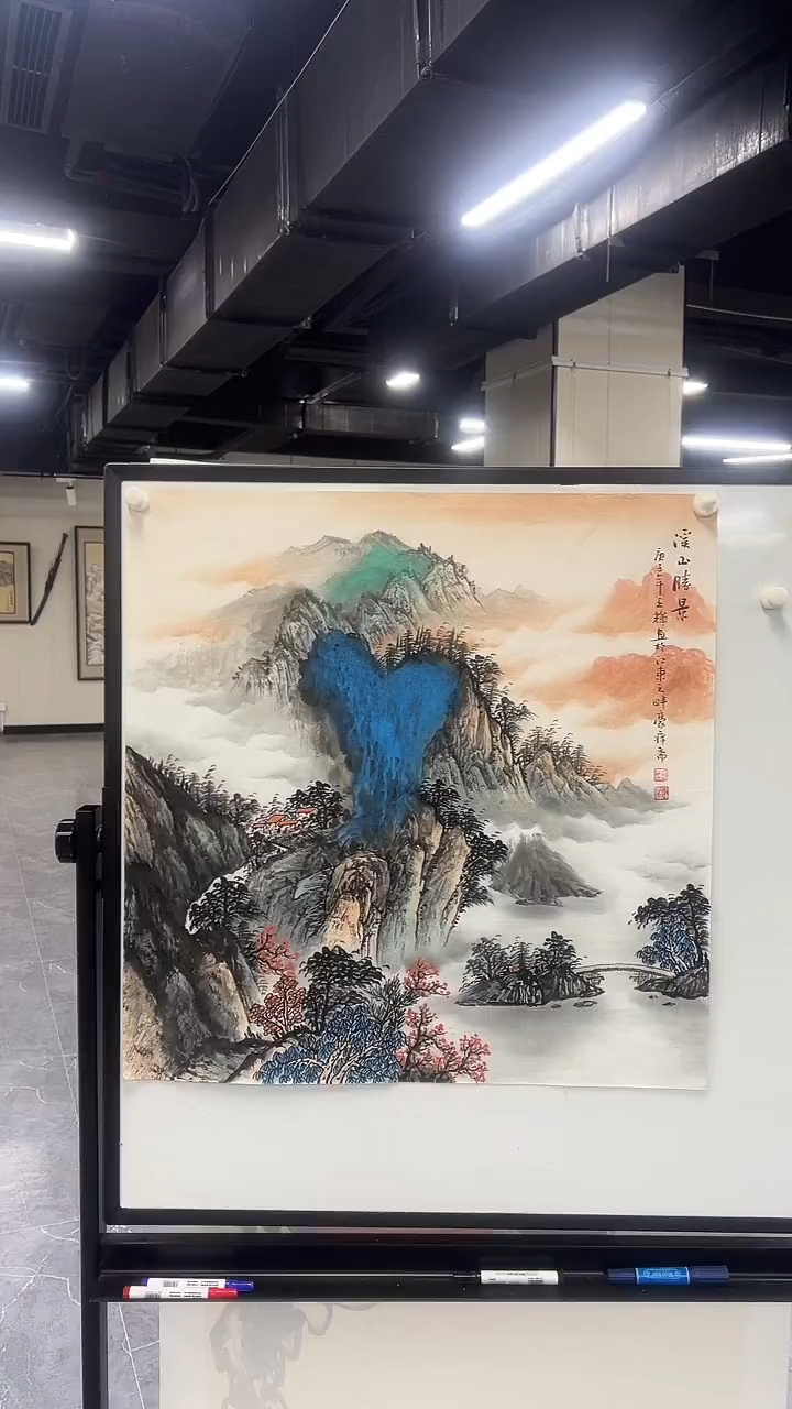 国画山水画手绘作品