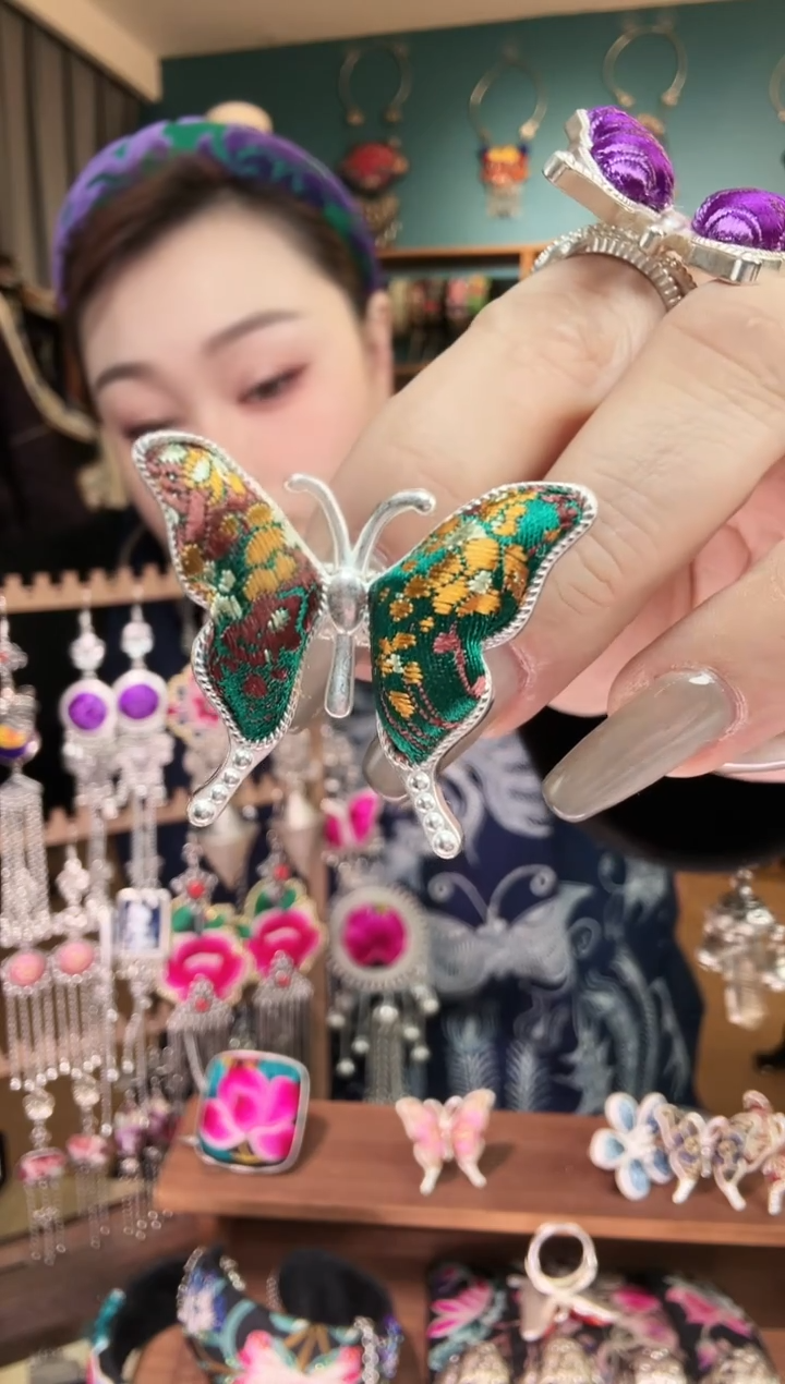 刺绣纯手工民族风刺绣戒指