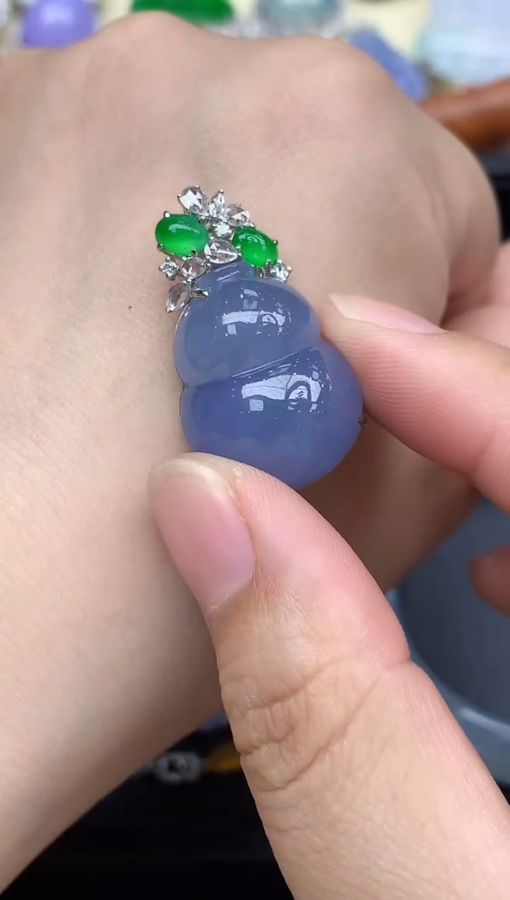 颈饰18K金镶嵌翡翠596-中国好珍宝